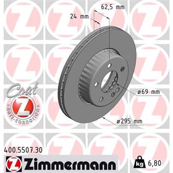 discos de freno coche - Disco de freno eje delantero (Gama FORMULA S) ZIMMERMANN 400550730