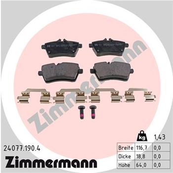 pastillas de freno coche - Juego de pastillas de freno ZIMMERMANN 240771904