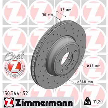 discos de freno coche - Disco de freno eje delantero (Gama SPORT COAT Z) ZIMMERMANN 150344152