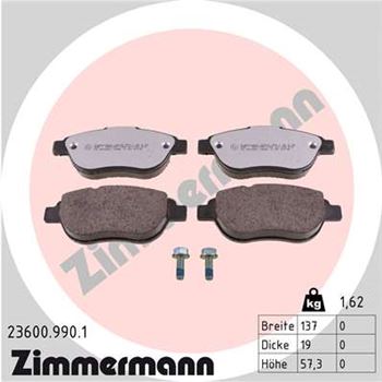 pastillas de freno coche - Juego de pastillas de freno ZIMMERMANN 236009901