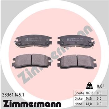 pastillas de freno coche - Juego de pastillas de freno ZIMMERMANN 233611451