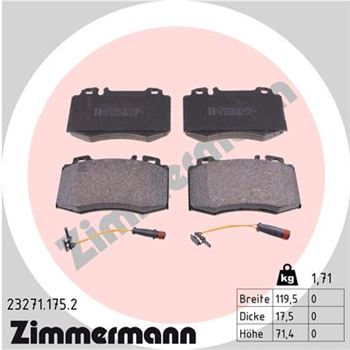 pastillas de freno coche - Juego de pastillas de freno ZIMMERMANN 232711752