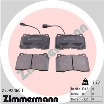 pastillas de freno coche - Juego de pastillas de freno ZIMMERMANN 230921601