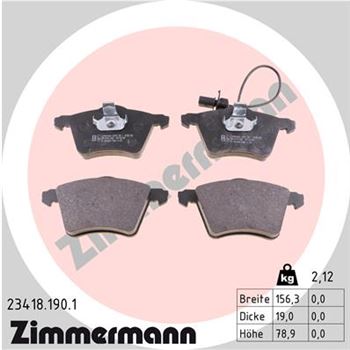 pastillas de freno coche - Juego de pastillas de freno ZIMMERMANN 234181901