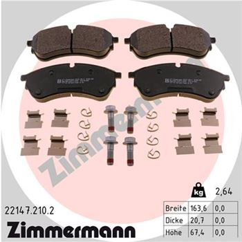 pastillas de freno coche - Juego de pastillas de freno ZIMMERMANN 221472102