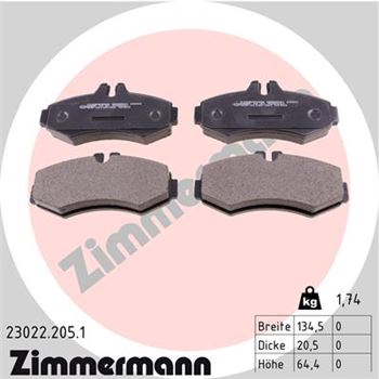 pastillas de freno coche - Juego de pastillas de freno ZIMMERMANN 230222051
