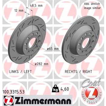 discos de freno coche - Disco de freno eje trasero (Gama BLACK Z) ZIMMERMANN 100331553