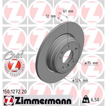 discos de freno coche - Disco de freno eje trasero (Gama COAT Z) ZIMMERMANN 150127220