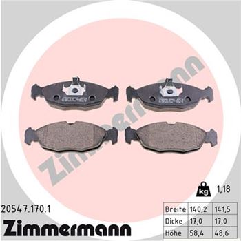 pastillas de freno coche - Juego de pastillas de freno ZIMMERMANN 205471701