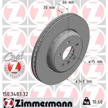 discos de freno coche - Disco de freno eje delantero (Gama FORMULA F COAT Z) ZIMMERMANN 150348332