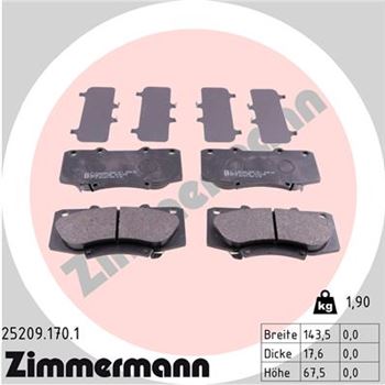 pastillas de freno coche - Juego de pastillas de freno ZIMMERMANN 252091701