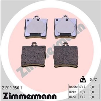 pastillas de freno coche - Juego de pastillas de freno ZIMMERMANN 219199501