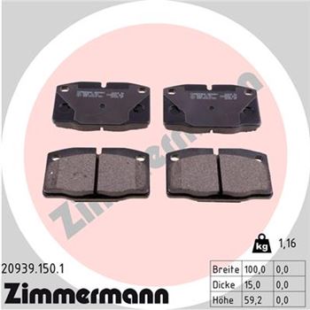 pastillas de freno coche - Juego de pastillas de freno ZIMMERMANN 209391501