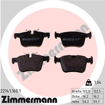 pastillas de freno coche - Juego de pastillas de freno ZIMMERMANN 221411601