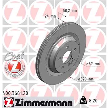 discos de freno coche - Disco de freno eje trasero (Gama COAT Z) ZIMMERMANN 400366120