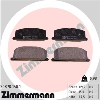 pastillas de freno coche - Juego de pastillas de freno ZIMMERMANN 208701501