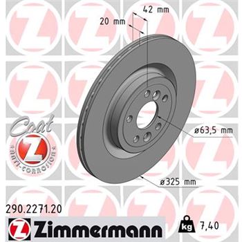 discos de freno coche - Disco de freno eje trasero (Gama COAT Z) ZIMMERMANN 290227120