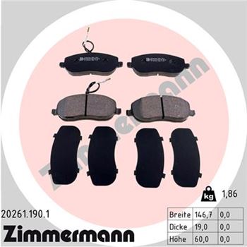 pastillas de freno coche - Juego de pastillas de freno ZIMMERMANN 202611901