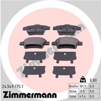 pastillas de freno coche - Juego de pastillas de freno ZIMMERMANN 243491751