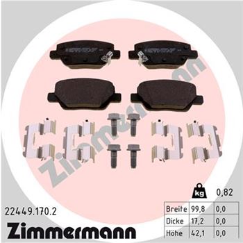 pastillas de freno coche - Juego de pastillas de freno ZIMMERMANN 224491702