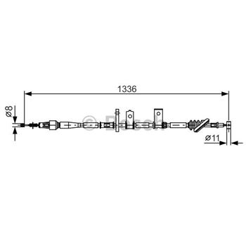 palancas cables frenado - Cable de accionamiento, freno de estacionamiento BOSCH 1987482091