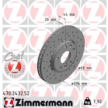 discos de freno coche - Disco de freno eje delantero (Gama SPORT COAT Z) ZIMMERMANN 470243252
