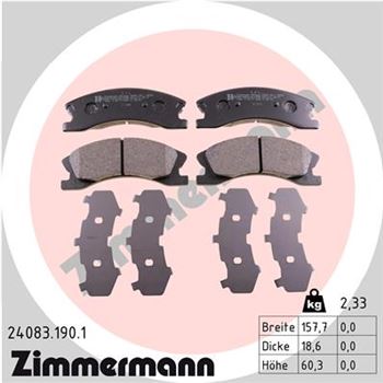 pastillas de freno coche - Juego de pastillas de freno ZIMMERMANN 240831901