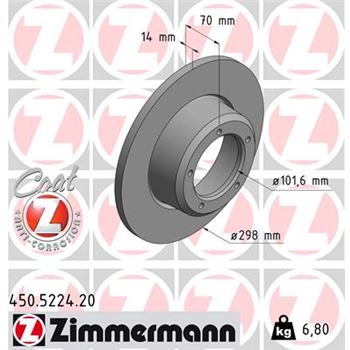 discos de freno coche - Disco de freno eje delantero (Gama COAT Z) ZIMMERMANN 450522420