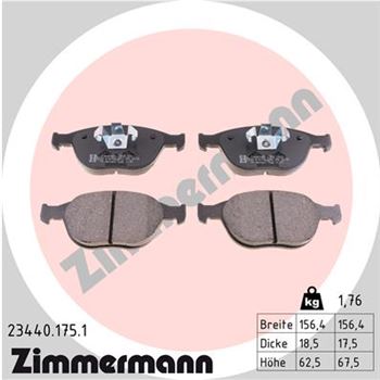 pastillas de freno coche - Juego de pastillas de freno ZIMMERMANN 234401751