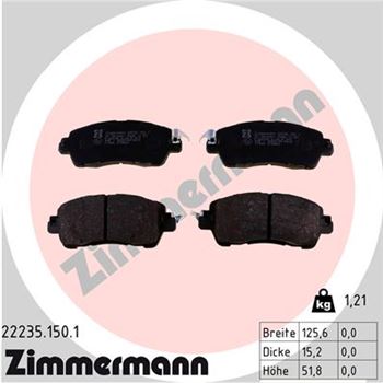 pastillas de freno coche - Juego de pastillas de freno ZIMMERMANN 222351501