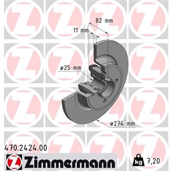 discos de freno coche - Disco de freno eje trasero (Gama COAT Z) ZIMMERMANN 470242400
