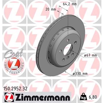 discos de freno coche - Disco de freno eje trasero, izquierda (Gama FORMULA F COAT Z) ZIMMERMANN 150295232