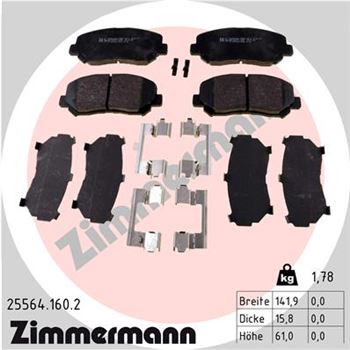 pastillas de freno coche - Juego de pastillas de freno ZIMMERMANN 255641602