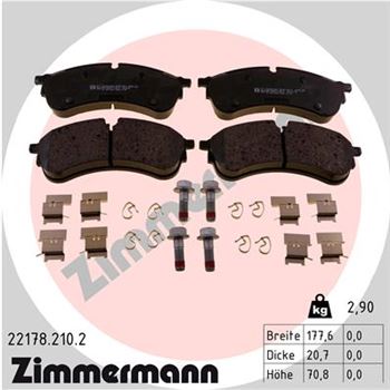 pastillas de freno coche - Juego de pastillas de freno ZIMMERMANN 221782102