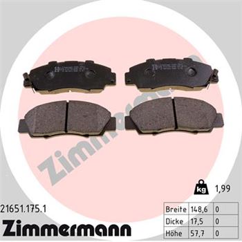 pastillas de freno coche - Juego de pastillas de freno ZIMMERMANN 216511751