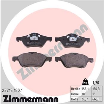 pastillas de freno coche - Juego de pastillas de freno ZIMMERMANN 232151801