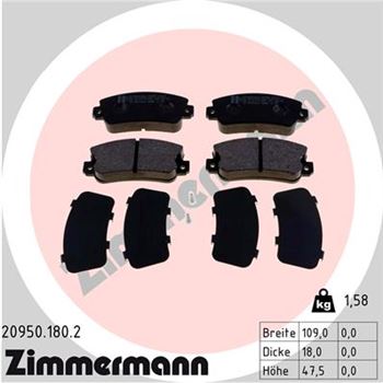 pastillas de freno coche - Juego de pastillas de freno ZIMMERMANN 209501802