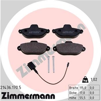 pastillas de freno coche - Juego de pastillas de freno ZIMMERMANN 214361705