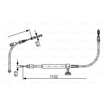 palancas cables frenado - Cable de accionamiento, freno de estacionamiento BOSCH 1987482332