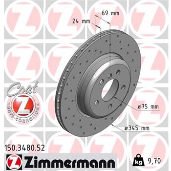 discos de freno coche - Disco de freno eje trasero (Gama SPORT COAT Z) ZIMMERMANN 150348052