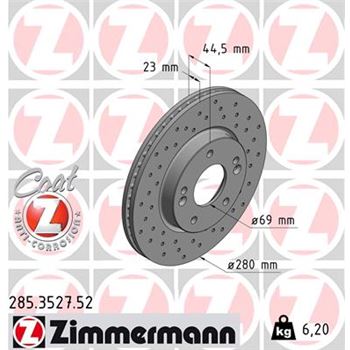 discos de freno coche - Disco de freno eje delantero (Gama SPORT COAT Z) ZIMMERMANN 285352752