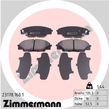 pastillas de freno coche - Juego de pastillas de freno ZIMMERMANN 231781601