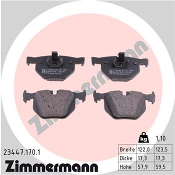 pastillas de freno coche - Juego de pastillas de freno ZIMMERMANN 234471701