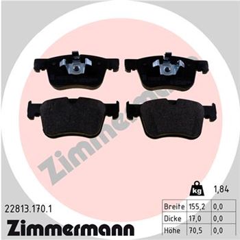 pastillas de freno coche - Juego de pastillas de freno ZIMMERMANN 228131701