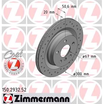 discos de freno coche - Disco de freno eje trasero (Gama SPORT COAT Z) ZIMMERMANN 150293252