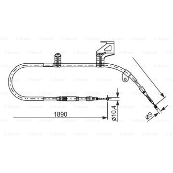 palancas cables frenado - Cable de accionamiento, freno de estacionamiento BOSCH 1987477804