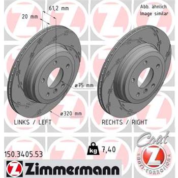 discos de freno coche - Disco de freno eje trasero (Gama BLACK Z) ZIMMERMANN 150340553