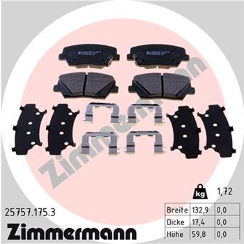 pastillas de freno coche - Juego de pastillas de freno ZIMMERMANN 257571753