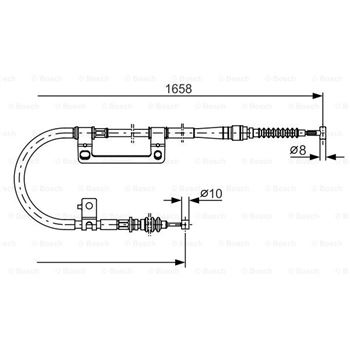 palancas cables frenado - Cable de accionamiento, freno de estacionamiento BOSCH 1987482100