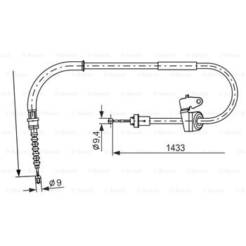 palancas cables frenado - Cable de accionamiento, freno de estacionamiento BOSCH 1987482231